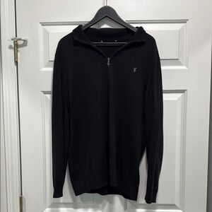 Stylish Black 3/4 Zip-Up Sweater for Men